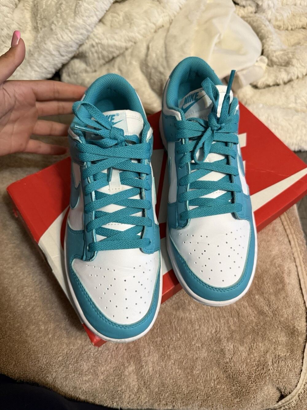 Nike Dunk Low Next Nature Dusty Cactus Teal/White Leather Lace Up Sneaker